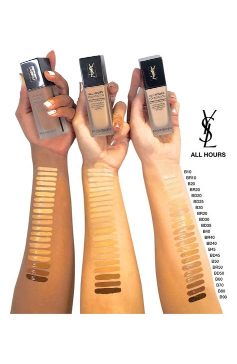 yves saint laurent make up - all hours foundation|ysl foundation color chart.